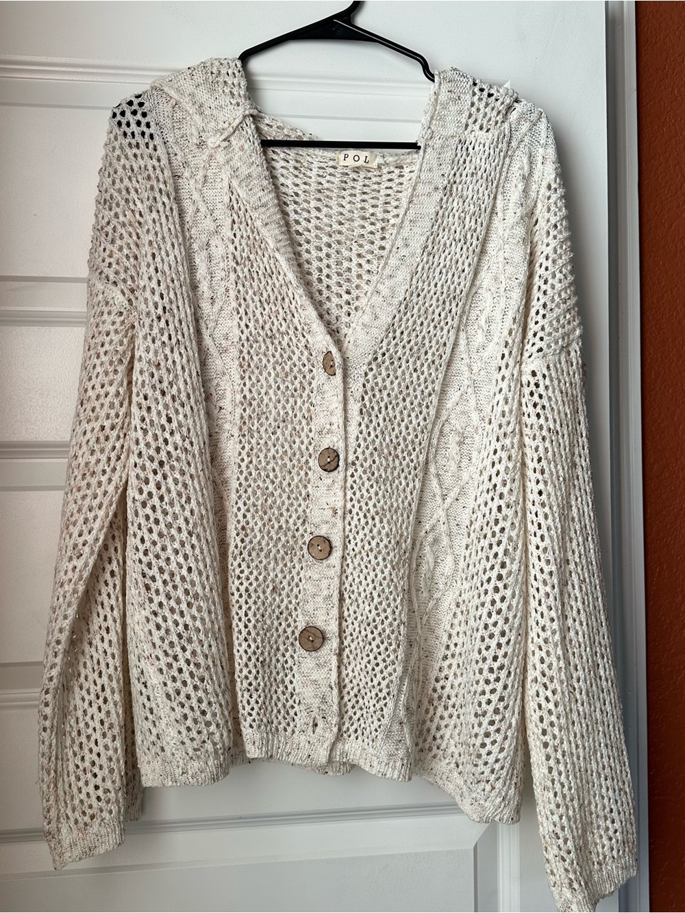 POL Cable Knit Cardigan Hoodie Medium - Picture 3 of 5